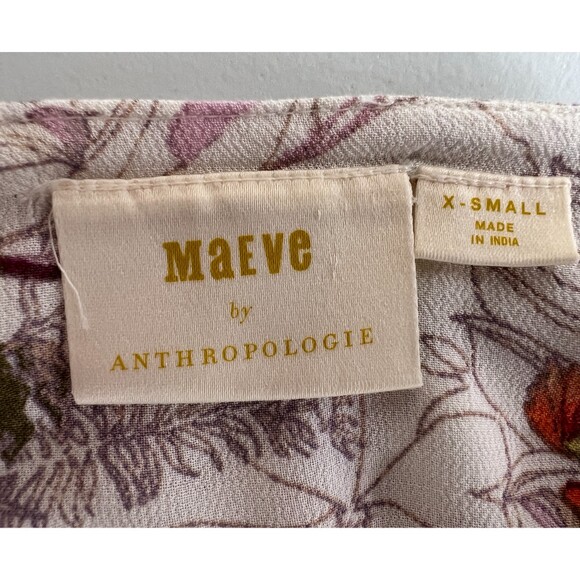 Maeve by Anthropologie Women's Pernille Floral Tie Sleeve Top Rayon Size XS - Picture 5 of 12